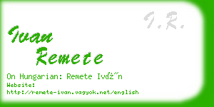 ivan remete business card